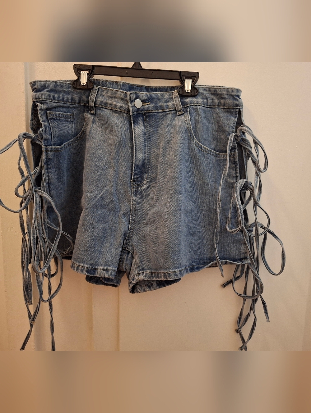 Women's Trendy Denim Shorts with Side Ties